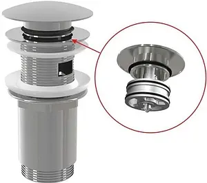 Выпуск автоматический для раковины с переливом AlcaPlast хром A392C Выпуск автоматический для раковины с переливом AlcaPlast хром A392C, 1