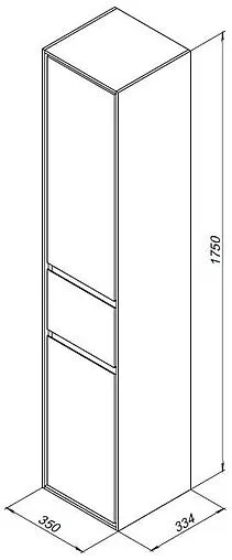 Шкаф-пенал подвесной Aquanet Милан 35 R чёрный глянец 00306377