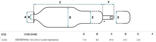 Мембрана для гидроаккумулятора SeFa 150/200 LT-80-110 F0A0266 Мембрана для гидроаккумулятора SeFa 150/200 LT-80-110 F0A0266