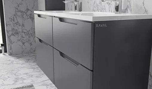 Тумба-умывальник подвесная Raval Wector 120 антрацит Wct.01.120/P/A/MD+4627173210218