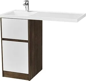 Тумба-умывальник напольная над стиральной машиной Aquaton Лондри 105 L дуб кантри/белый 1A2670K2LHDY0+, 1