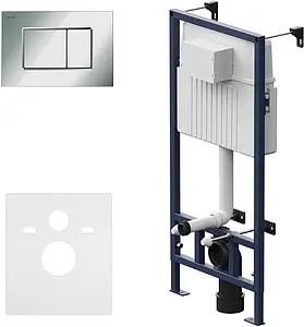 Инсталляция для подвесного унитаза Set 4 в 1 Am.Pm ProC I012707.0251 с кнопкой хром глянцевый Инсталляция для подвесного унитаза Set 4 в 1 Am.Pm ProC I012707.0251 с кнопкой хром глянцевый, 1