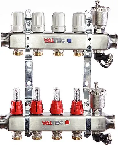 Группа коллекторная с расходомерами 12 отводов 1&quot;в/в x ¾&quot;ек Valtec VTc.586.EMNX.0612