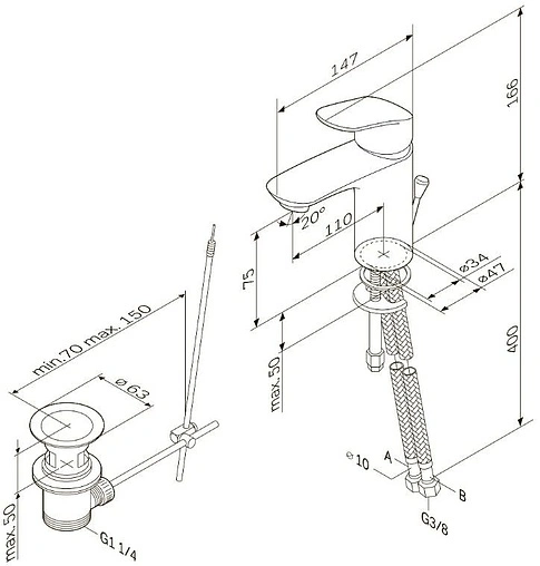 Смеситель для раковины Am.Pm Like хром F8092116 Смеситель для раковины Am.Pm Like хром F8092116