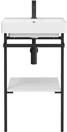 Консоль с умывальником напольная Kerama Marazzi Pro 50 чёрный PRO.50.01\BLK.M+PROR.wb.50+PRO.sh.50\WHT.M