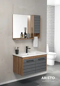 Шкаф-зеркало ISVEA Aristo 80 орех/антрацит 21RS2062080I Шкаф-зеркало ISVEA Aristo 80 орех/антрацит 21RS2062080I, 4