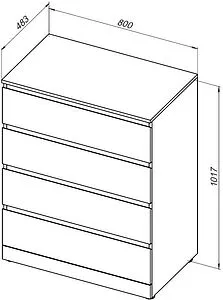 Комод напольный Aquanet Сканди 80 дуб эдгрейн 00302541, 2