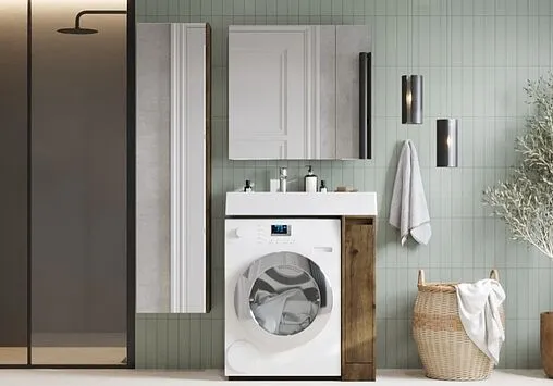 Тумба-умывальник напольная над стиральной машиной Aquaton Лондри 80 дуб рустикальный 1A2671K1LHDR0+