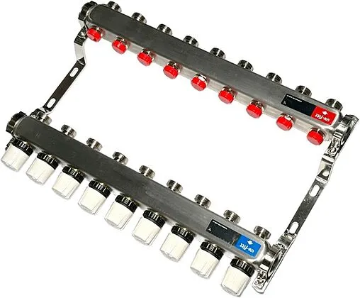 Группа коллекторная без расходомеров 9 отводов 1&quot;в/в x ¾&quot;ек Uni-fitt TECHNO 451W4309