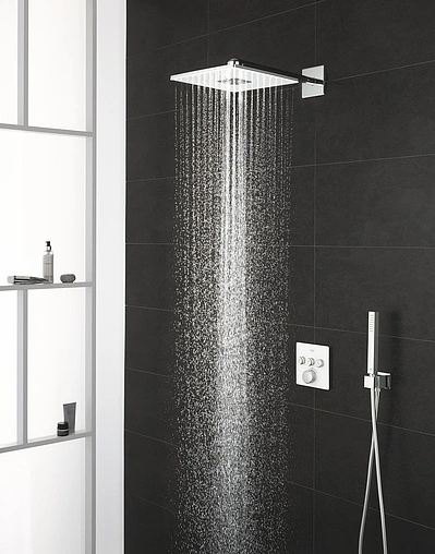 Лейка верхнего душа с настенным креплением Grohe Rainshower SmartActive Cube белый/хром 26479LS0