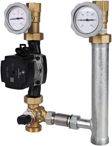 Насосный модуль с 3-х ходовым смесительным клапаном 1&quot;в х 1½&quot;н Meibes V-MK M66833.36 с насосом Grundfos UPM3 Hybrid 25-70