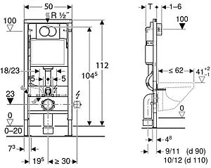 Инсталляция для подвесного унитаза Set 3 в 1 Geberit Duofix 458.149.21.1 с кнопкой Delta 01 хром глянцевый Инсталляция для подвесного унитаза Set 3 в 1 Geberit Duofix 458.149.21.1 с кнопкой Delta 01 хром глянцевый, 2