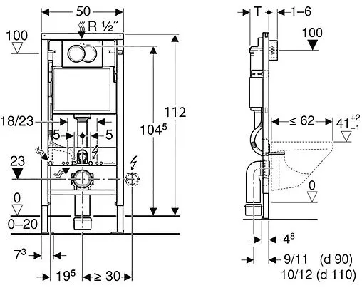 Инсталляция для подвесного унитаза Set 3 в 1 Geberit Duofix 458.149.21.1 с кнопкой Delta 01 хром глянцевый Инсталляция для подвесного унитаза Set 3 в 1 Geberit Duofix 458.149.21.1 с кнопкой Delta 01 хром глянцевый