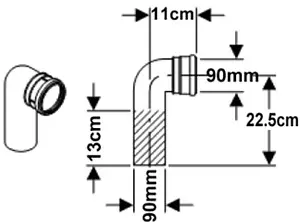 Отвод для унитаза 90° - DN 90/90 Geberit 366.061.16.1, 2