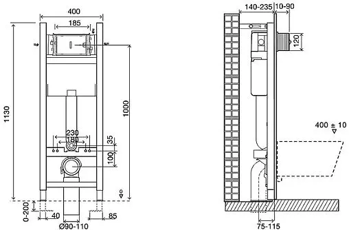 Инсталляция для подвесного унитаза Jacob Delafon E33131RU-NF