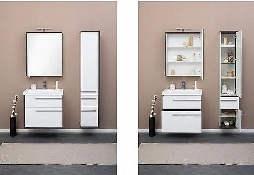 Шкаф-зеркало Aquanet Фостер 70 R белый/эвкалипт мистери 00202061