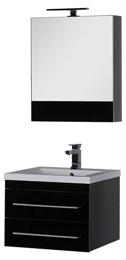 Шкаф-зеркало Aquanet Верона 58 L чёрный 00175384