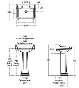 Пьедестал Ideal Standard Waverley Classic белый U470001 Пьедестал Ideal Standard Waverley Classic белый U470001, 2