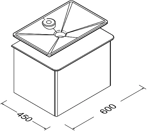 Тумба под умывальник подвесная Isvea Bei 60 норка/чёрный 21BE1164055I