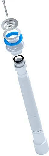 Сифон гофрированный для раковины Ани Пласт белый G216 Сифон гофрированный для раковины Ани Пласт белый G216