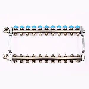 Группа коллекторная без расходомеров 11 отводов 1"н/н x ¾"ек Uni-fitt 456W4311 Группа коллекторная без расходомеров 11 отводов 1"н/н x ¾"ек Uni-fitt 456W4311, 4