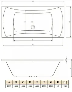 Ванна акриловая C-bath Talia 180x80 CBQ004002 Ванна акриловая C-bath Talia 180x80 CBQ004002, 2