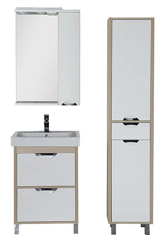 Шкаф-зеркало Aquanet Гретта 60 R белый/светлый дуб 00173985