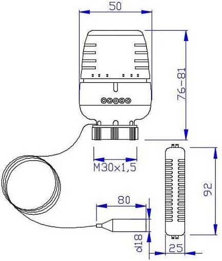 Головка термостатическая с выносным настенным датчиком М30x1.5 Valtec белый VT.5010.0.0 Головка термостатическая с выносным настенным датчиком М30x1.5 Valtec белый VT.5010.0.0