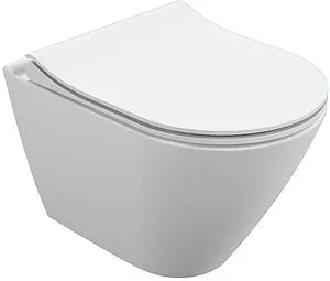 Унитаз подвесной безободковый Cersanit City Oval Clean On DPL EO slim белый 63114 Унитаз подвесной безободковый Cersanit City Oval Clean On DPL EO slim белый 63114, 1