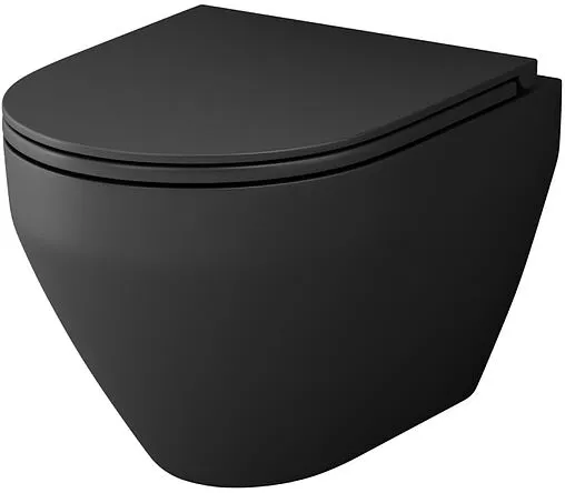 Унитаз подвесной безободковый Am.Pm Spirit 2.0 FlashClean черный матовый C701700MBSC