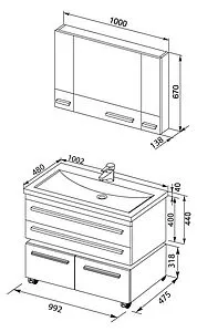 Шкаф-зеркало Aquanet Нота 100 камерино 168879, 2