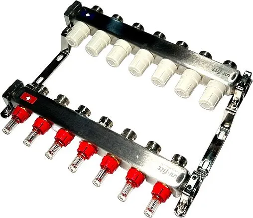 Группа коллекторная с расходомерами 6 отводов 1&quot;в/в x ¾&quot;ек Uni-fitt OPTIMAL 450B4306.RU
