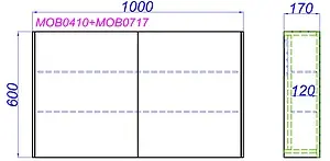 Шкаф-зеркало Aqwella Mobi 100 бетон светлый MOB0410+MOB0717BS, 2
