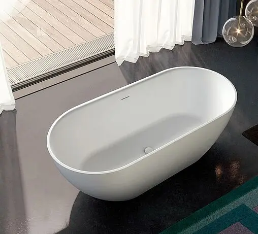 Ванна отдельностоящая из искусственного камня Treesse Clivia 160x75 матовый белый V446BO