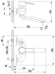 Смеситель для ванны Lemark Atlantiss хром LM3214C Смеситель для ванны Lemark Atlantiss хром LM3214C, 2