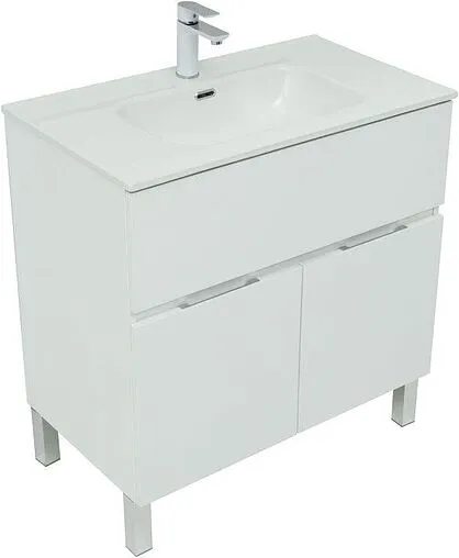 Тумба-умывальник напольная Aquanet Алвита New 80 белый матовый 00277550+00254364