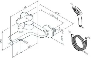 Смеситель для ванны Am.Pm Joy хром F85E15000 Смеситель для ванны Am.Pm Joy хром F85E15000, 2