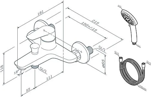 Смеситель для ванны Am.Pm Joy хром F85E15000 Смеситель для ванны Am.Pm Joy хром F85E15000