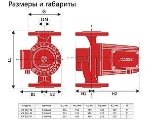 Насос циркуляционный Arderia СP 50/20F 2301408 Насос циркуляционный Arderia СP 50/20F 2301408, 3