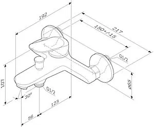 Смеситель для ванны Am.Pm Sunny хром F85C10000 Смеситель для ванны Am.Pm Sunny хром F85C10000, 2