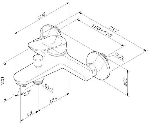 Смеситель для ванны Am.Pm Sunny хром F85C10000