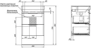 Тумба под умывальник Aquanet Ирис new 50 белый глянец 00310143 Тумба под умывальник Aquanet Ирис new 50 белый глянец 00310143, 3