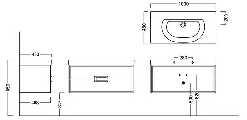 Тумба-умывальник подвесная Kerama Marazzi Canaletto 100 белый CN.100+BG.wb.100
