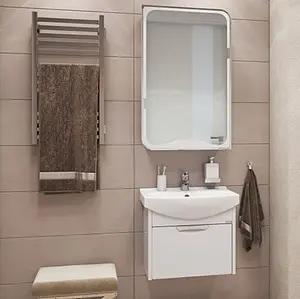 Шкаф-зеркало Cersanit Basic 50 белый N-LS-BAS, 4