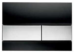 Клавиша смыва для унитаза TECEsquare 9240807 кнопки/хром глянцевый, панель/стекло черный Клавиша смыва для унитаза TECEsquare 9240807 кнопки/хром глянцевый, панель/стекло черный, 1