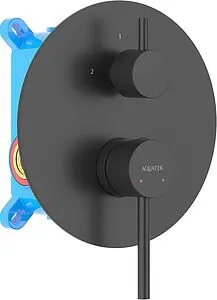 Смеситель для ванны скрытого монтажа Aquatek Европа чёрный матовый AQ1346MB Смеситель для ванны скрытого монтажа Aquatek Европа чёрный матовый AQ1346MB, 1