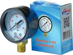 Манометр радиальный AQUAMOTOR 50мм 6 бар ¼&quot; AR112010, 4