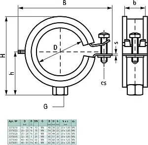 Хомут сантехнический обрезиненный 1" (32-35мм) Walraven BISMAT Flash 3373035 Хомут сантехнический обрезиненный 1" (32-35мм) Walraven BISMAT Flash 3373035, 2