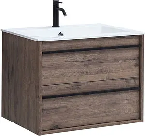 Тумба-умывальник подвесная Aquanet Lino 70 дуб веллингтон 00253911+, 1