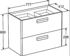 Тумба под умывальник подвесная Roca Gap 80 фиолетовый ZRU9302740 Тумба под умывальник подвесная Roca Gap 80 фиолетовый ZRU9302740, 2